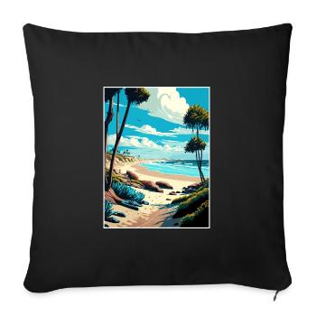 Affiche de voyage Vintage de Salt Creek Beach en Californie - Housse de coussin décorative 45 x 45 cm - noir - Devant