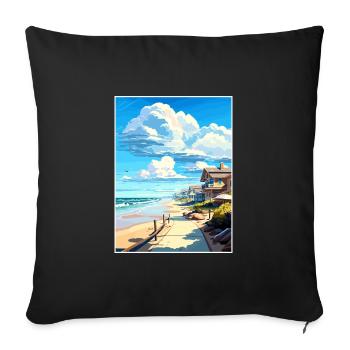 Affiche de voyage Vintage de Salt Creek Beach en Californie - Housse de coussin décorative 45 x 45 cm - noir - Devant