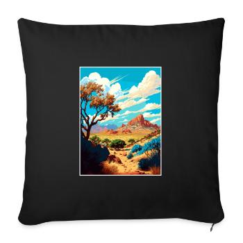 Coronado National Forest Arizona Travel Poster - Sofa pillowcase 17,3'' x 17,3'' (45 x 45 cm) - black - Front