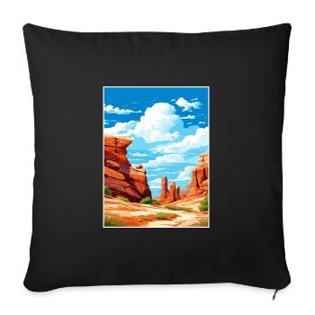 Große Treppe Utah Wüste Vintage Reiseposter - Sofakissenbezug 45 x 45 cm - Schwarz - Vorne