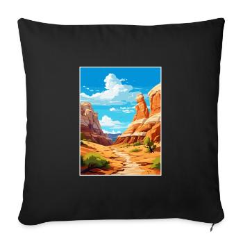 Große Treppe Utah Wüste Vintage Reiseposter - Sofakissenbezug 45 x 45 cm - Schwarz - Vorne
