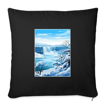 Niagara Falls New York State Vintage Travel Poster - Sofa pillowcase 17,3'' x 17,3'' (45 x 45 cm) - black - Front