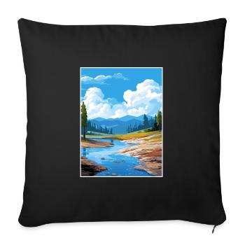 Hot Springs National Park Vintage Travel Poster - Sofa pillowcase 17,3'' x 17,3'' (45 x 45 cm) - black - Front