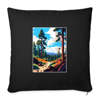 Cleveland National Forest Vintage Travel Poster - Sofa pillowcase 17,3'' x 17,3'' (45 x 45 cm) - black - Front