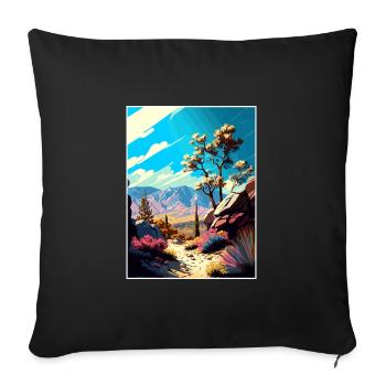 Los Padres National Forest Vintage Travel Poster - Sofa pillowcase 17,3'' x 17,3'' (45 x 45 cm) - black - Front