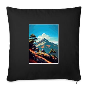 Mont Tamalpais Californie Vintage affiche de voyage - Housse de coussin décorative 45 x 45 cm - noir - Devant