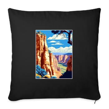 Colorado National Monument Vintage Reiseposter - Sofakissenbezug 45 x 45 cm - Schwarz - Vorne