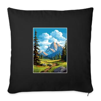 Parc national de Banff Canada Affiche de voyage Vintage - Housse de coussin décorative 45 x 45 cm - noir - Devant