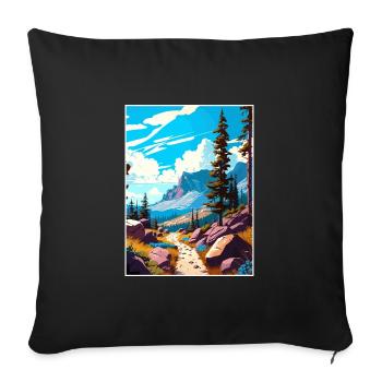 Pacific Crest Trail Kalifornien Reiseposter - Sofakissenbezug 45 x 45 cm - Schwarz - Vorne