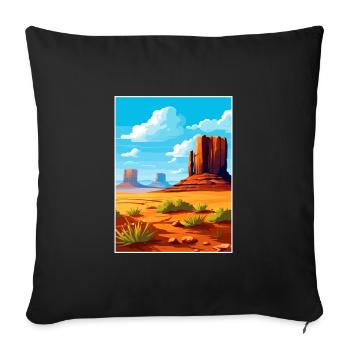 Monument Valley Arizona Wüste Reiseposter - Sofakissenbezug 45 x 45 cm - Schwarz - Vorne