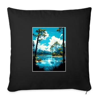 Blue Springs State Park Florida Travel Poster - Sofa pillowcase 17,3'' x 17,3'' (45 x 45 cm) - black - Front