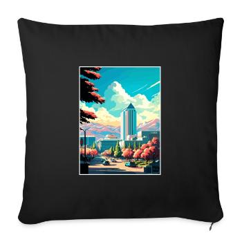 San Jose Californie Vintage voyage affiche Souvenir - Housse de coussin décorative 45 x 45 cm - noir - Devant