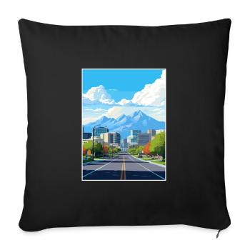 Salt Lake Utah Vintage voyage affiche WPA Souvenir - Housse de coussin décorative 45 x 45 cm - noir - Devant