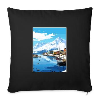 Dutch Harbor Alaska Vintage voyage affiche Souvenir - Housse de coussin décorative 45 x 45 cm - noir - Devant