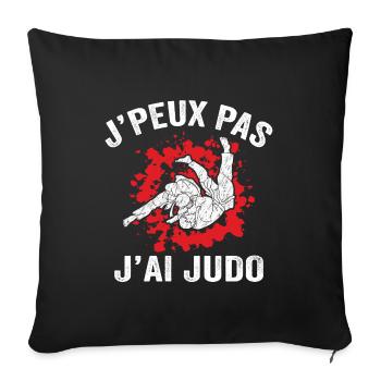 je peux pas j'ai judo - Housse de coussin décorative 45 x 45 cm - noir - Devant