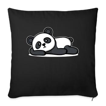 Relax Panda I don't care indifferent attitude - Sofa pillowcase 17,3'' x 17,3'' (45 x 45 cm) - black - Front