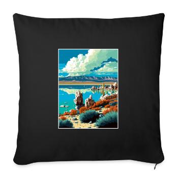 Mono Lake California Vintage Reiseposter WPA Kunst - Sofakissenbezug 45 x 45 cm - Schwarz - Vorne