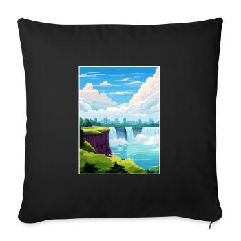 Niagara Falls Canada Vintage Travel Poster WPA Art - Sofa pillowcase 17,3'' x 17,3'' (45 x 45 cm) - black - Front