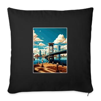 Jacksonville Florida Vintage Travel Poster WPA Art - Sofa pillowcase 17,3'' x 17,3'' (45 x 45 cm) - black - Front