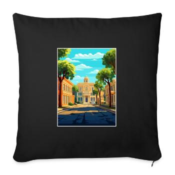 Savannah Georgia Vintage Travel Poster Souvenir - Sofa pillowcase 17,3'' x 17,3'' (45 x 45 cm) - black - Front