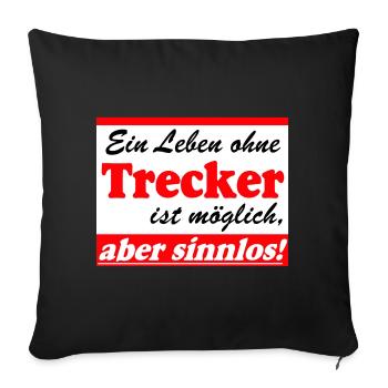 Tractor , Tractor , Agricultural Machinery, Life Senseless(25) - Sofa pillowcase 17,3'' x 17,3'' (45 x 45 cm) - black - Front