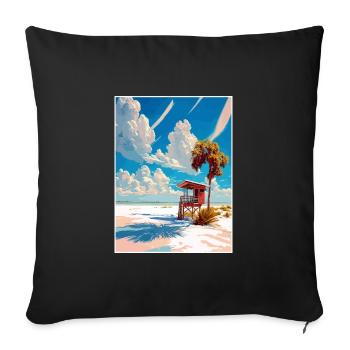 Siesta Key Florida Vintage Travel Poster Souvenir - Sofa pillowcase 17,3'' x 17,3'' (45 x 45 cm) - black - Front