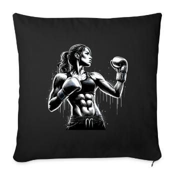 Boxer Strong Woman Boxing Women Boxing Gift - Sofa pillowcase 17,3'' x 17,3'' (45 x 45 cm) - black - Front