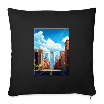 New York State Vintage Reiseposter WPA Souvenir - Sofakissenbezug 45 x 45 cm - Schwarz - Vorne