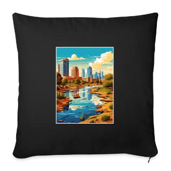 Phoenix Arizona Vintage voyage affiche WPA Souvenir - Housse de coussin décorative 45 x 45 cm - noir - Devant