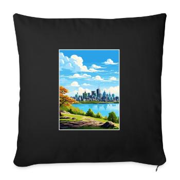 Montreal Canada Vintage Travel Poster WPA Souvenir - Sofa pillowcase 17,3'' x 17,3'' (45 x 45 cm) - black - Front