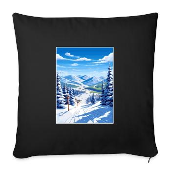 Deer Valley Utah Vintage voyage affiche Souvenir - Housse de coussin décorative 45 x 45 cm - noir - Devant