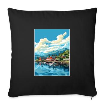 Ketchikan Alaska Vintage voyage affiche Souvenir - Housse de coussin décorative 45 x 45 cm - noir - Devant
