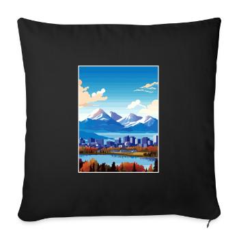Anchorage Alaska Vintage voyage affiche Souvenir - Housse de coussin décorative 45 x 45 cm - noir - Devant