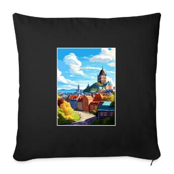 Quebec Canada Vintage Travel Poster WPA Souvenir - Sofa pillowcase 17,3'' x 17,3'' (45 x 45 cm) - black - Front