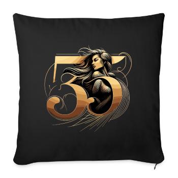 35 ans d’or femme 35e cadeau d’anniversaire - Housse de coussin décorative 45 x 45 cm - noir - Devant
