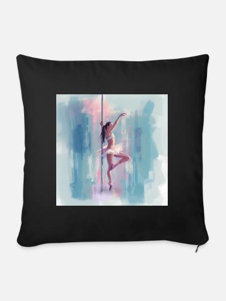 Guache Pole Pirouette - Sofakissenbezug 45 x 45 cm - Schwarz