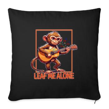 Leaf Me Alone Ambiance musicale de singe - Housse de coussin décorative 45 x 45 cm - noir - Devant