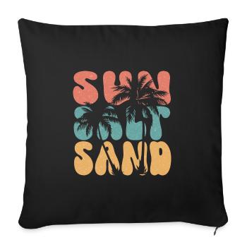 Sommer - Sonne, Salz und Sand - Sofakissenbezug 45 x 45 cm - Schwarz - Vorne