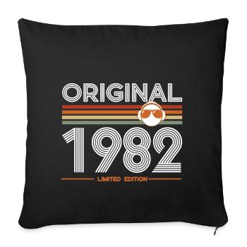 1982 - Sofa pillowcase 17,3'' x 17,3'' (45 x 45 cm) - black - Front