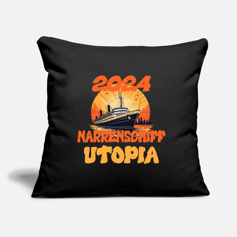 Narrenschiff Utopia, Zitat Sofakissenbezug 45 x 45 cm