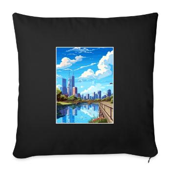Melbourne Australia Deco Vintage Travel Poster WPA - Sofa pillowcase 17,3'' x 17,3'' (45 x 45 cm) - black - Front