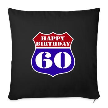 60e anniversaire , US Joyeux anniversaire 60 (25) - Housse de coussin décorative 45 x 45 cm - noir - Devant