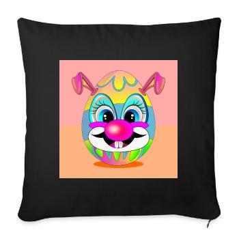 EASTER EGGS CLOWN EASTER BUNNY - Sofa pillowcase 17,3'' x 17,3'' (45 x 45 cm) - black - Front