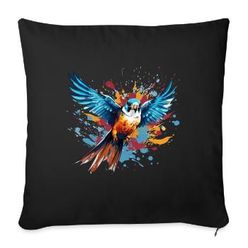 Buntfalke Farbkleckse Farbspritzer - Sofakissenbezug 45 x 45 cm - Schwarz - Vorne