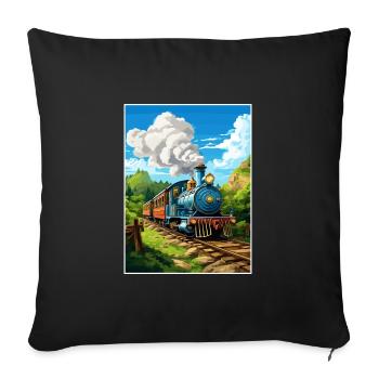 Puffing Billy Railway Vintage Travel Poster WPA - Sofa pillowcase 17,3'' x 17,3'' (45 x 45 cm) - black - Front