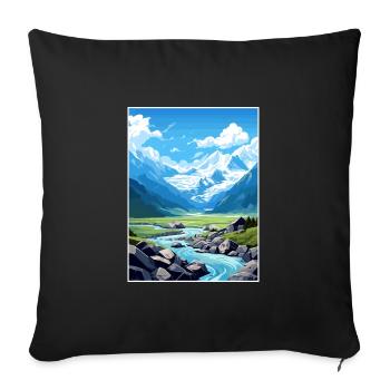 Fox Glacier Neuseeland Vintage Reiseposter WPA - Sofakissenbezug 45 x 45 cm - Schwarz - Vorne