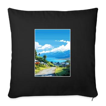 Kaikoura New Zealand Nz Vintage Travel Poster WPA - Sofa pillowcase 17,3'' x 17,3'' (45 x 45 cm) - black - Front