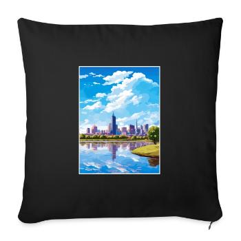 Melbourne Australie déco Vintage voyage affiche WPA - Housse de coussin décorative 45 x 45 cm - noir - Devant