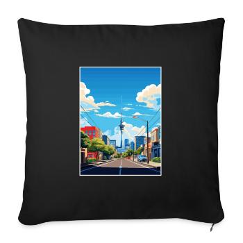 Auckland New Zealand Nz Vintage Travel Poster WPA - Sofa pillowcase 17,3'' x 17,3'' (45 x 45 cm) - black - Front