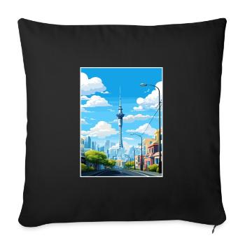 Auckland New Zealand Nz Vintage Travel Poster WPA - Sofa pillowcase 17,3'' x 17,3'' (45 x 45 cm) - black - Front